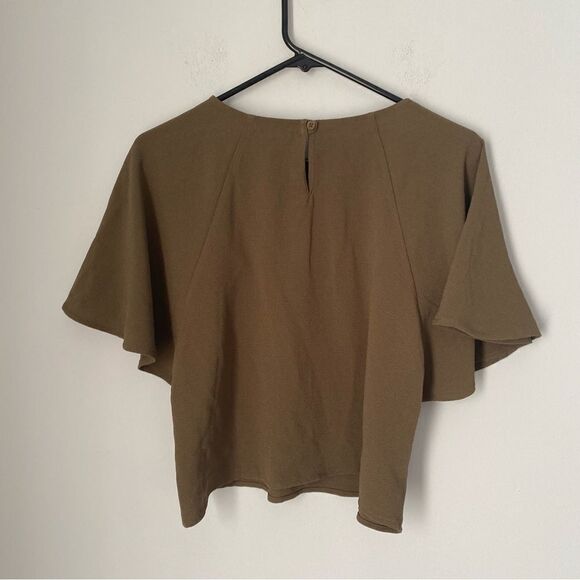 Bar 3 Women’s Military Olive Bat Sleeve Crew Neck Blouse Small - Picture 4 of 4